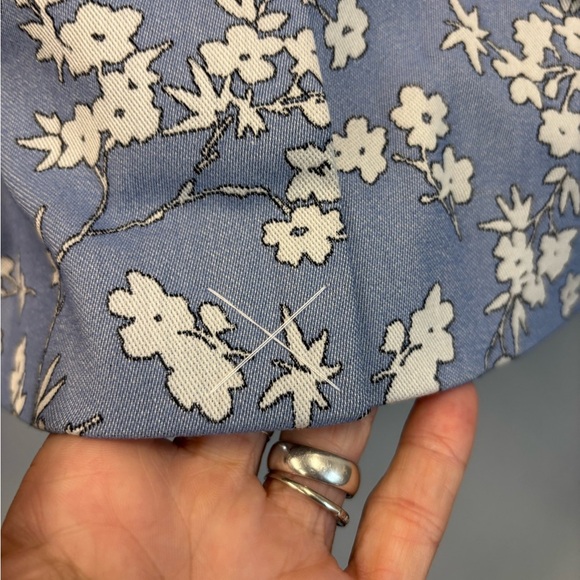 NWOT Talbots size 6 blazer Floral jacquard Jacket Blue White - Picture 10 of 14